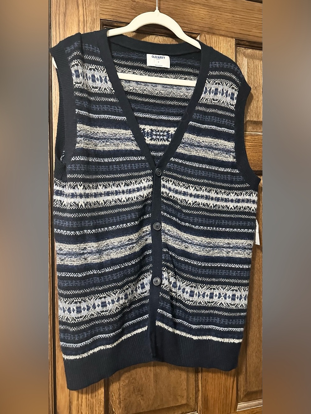 NWT Old Navy Navy Striped Button-Front Sweater Vest